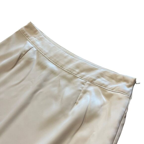 Revolve OnTwelth Cream White Lace Trim Satin Mini Skirt - Picture 3 of 8